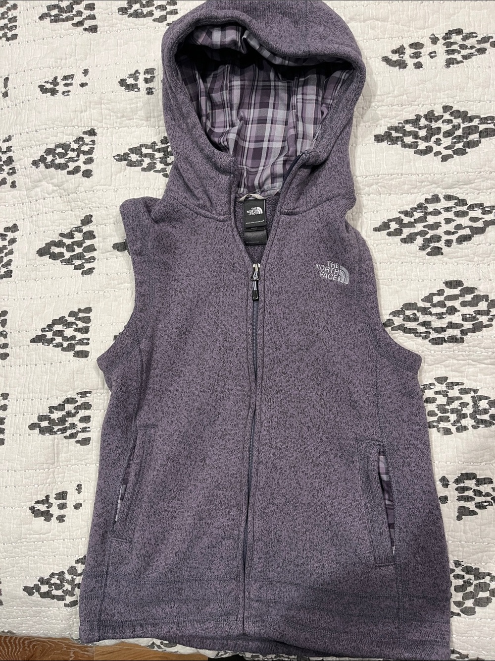 The North Face Purple Hooded Fleece Vest